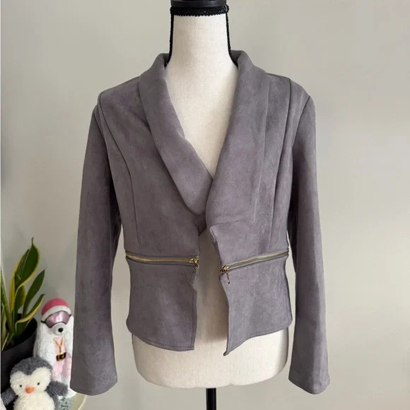 Elegant Gray Women's Jacket - Picture 2 of 3